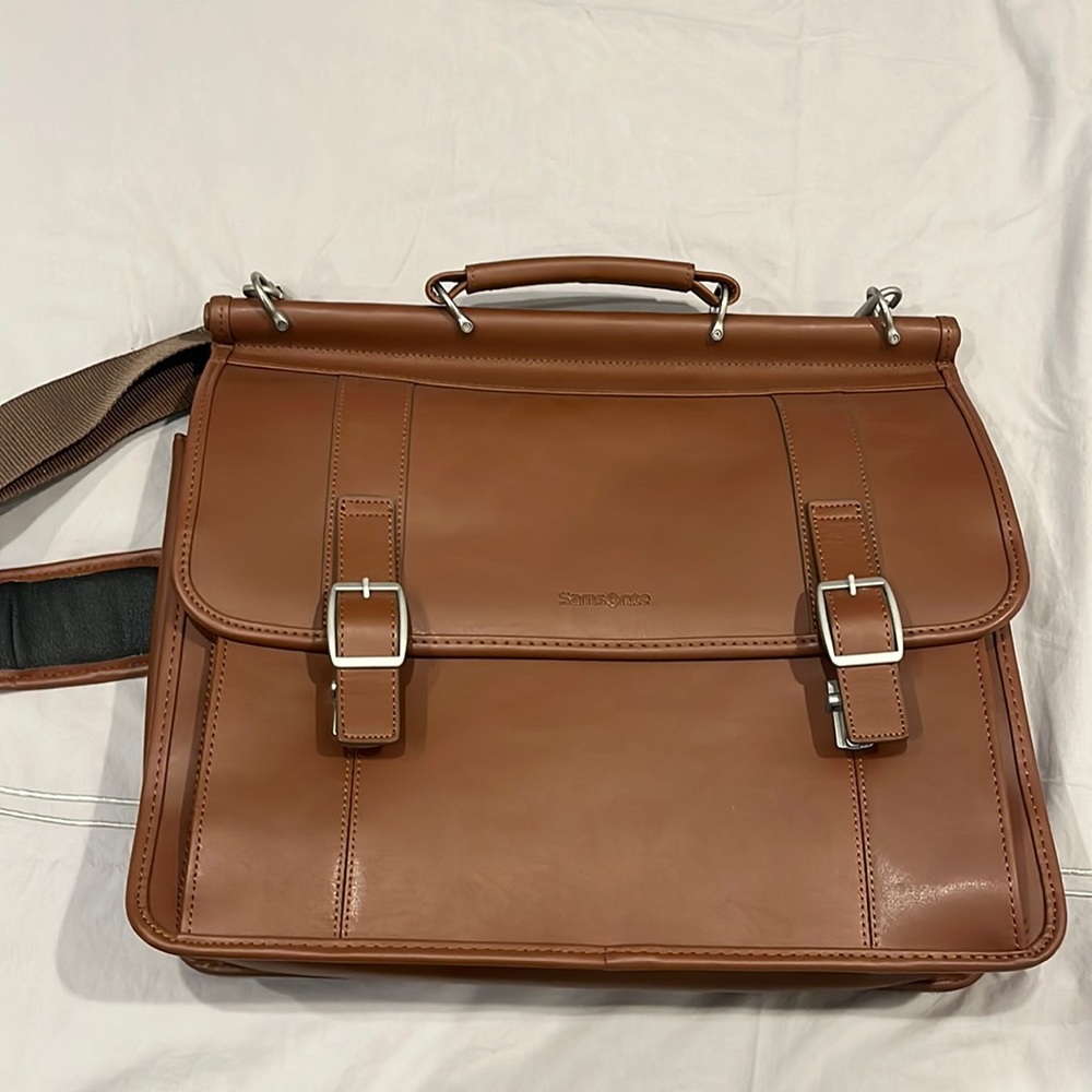 samsonite cognac brief case